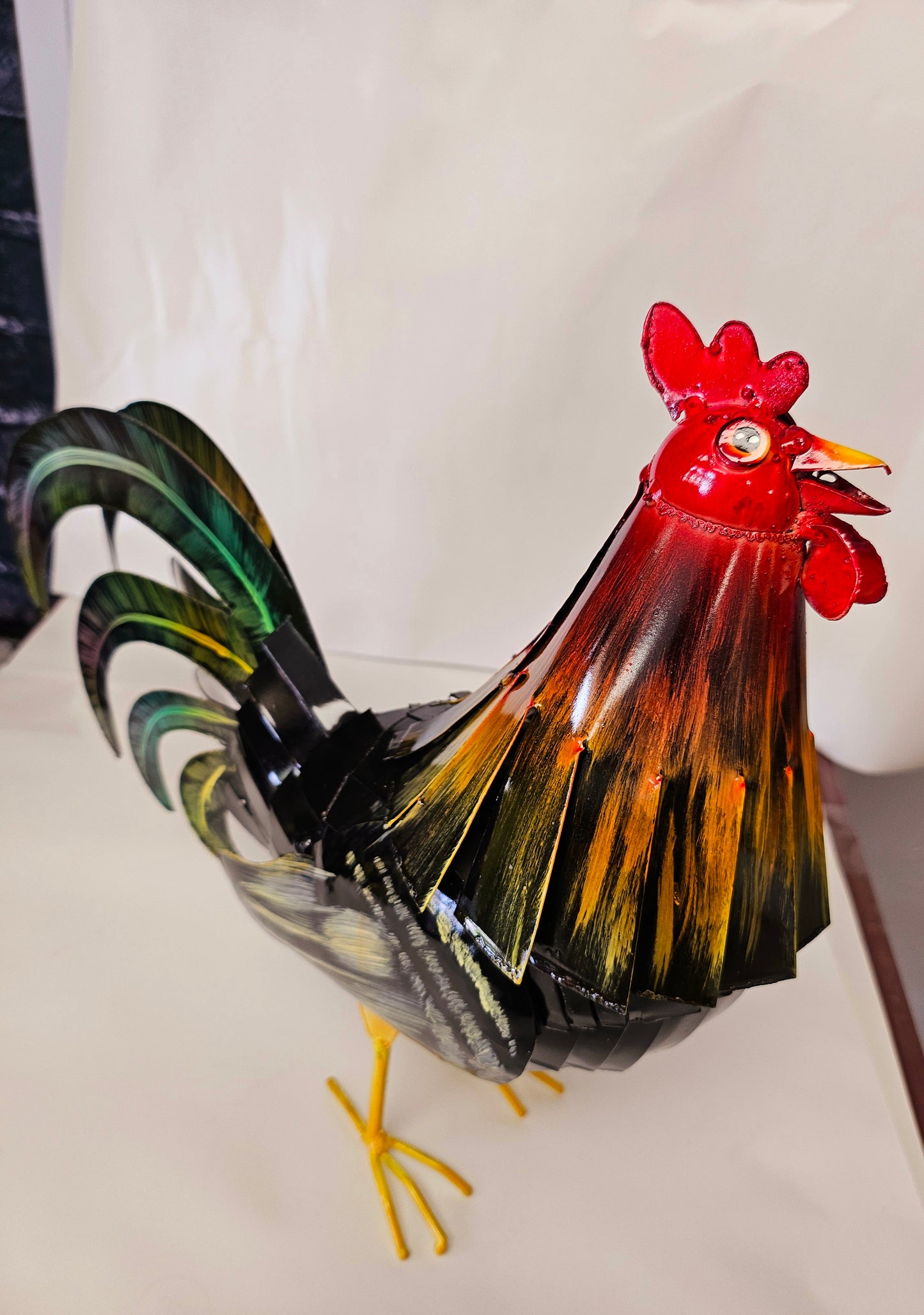 Handcrafted metal rooster