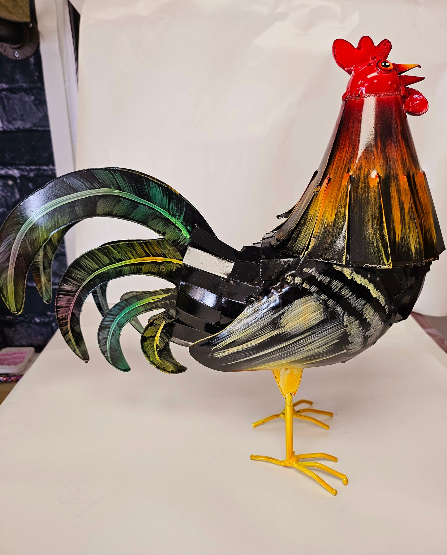 Handcrafted metal rooster