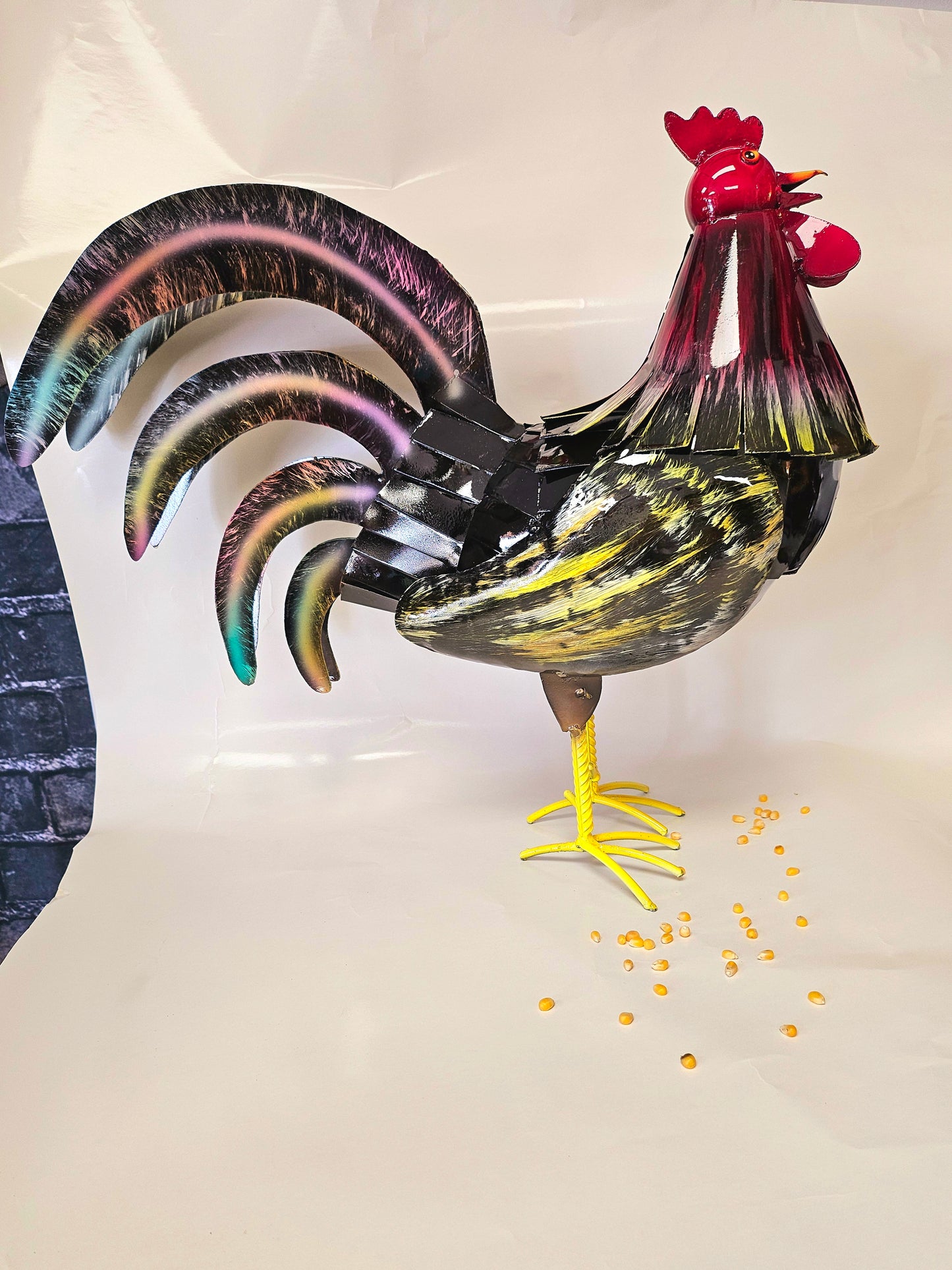 Handcrafted metal rooster