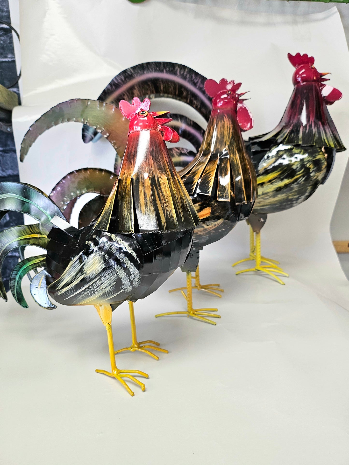 Handcrafted metal rooster