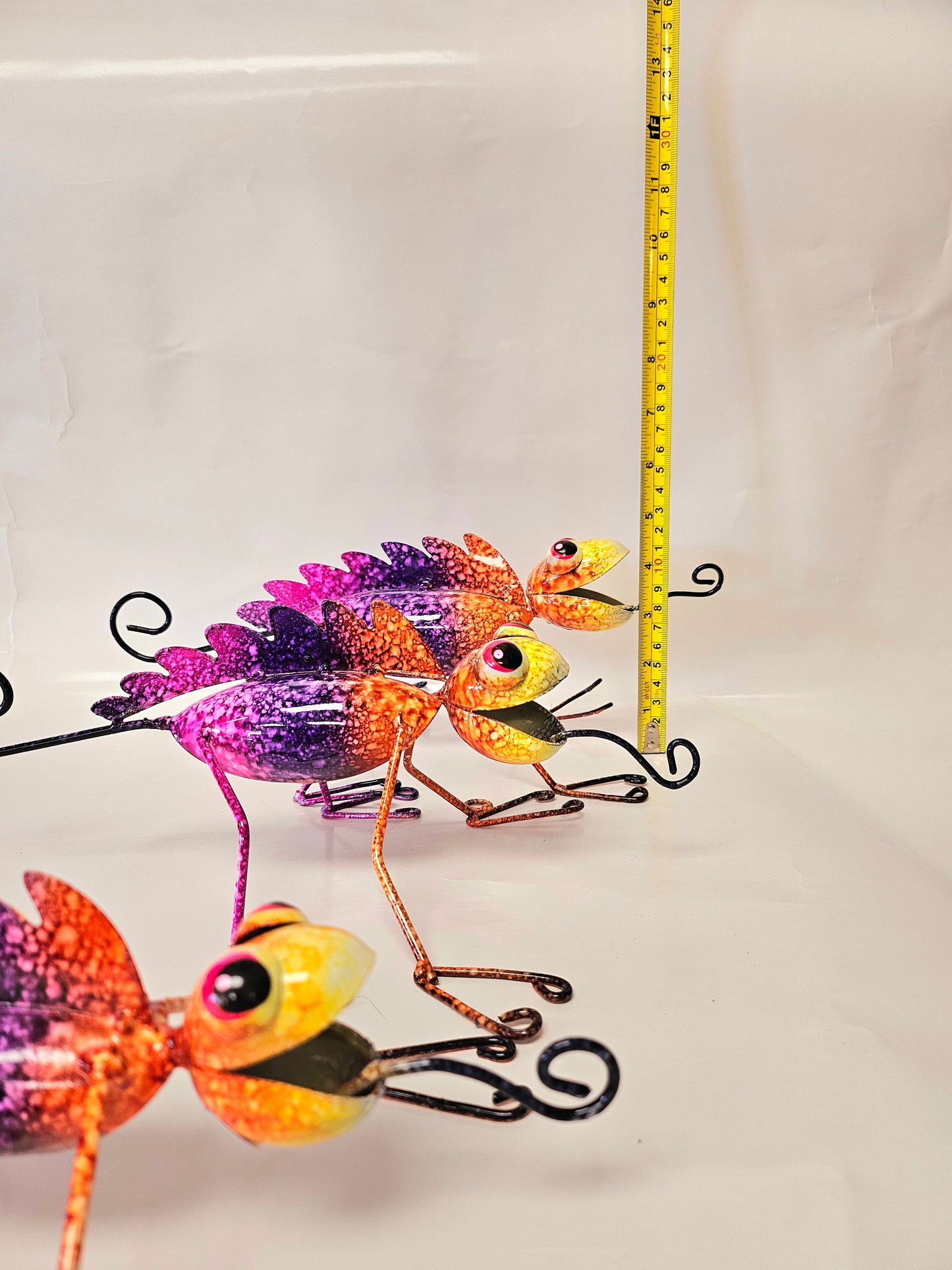 Handcrafted metal chameleons