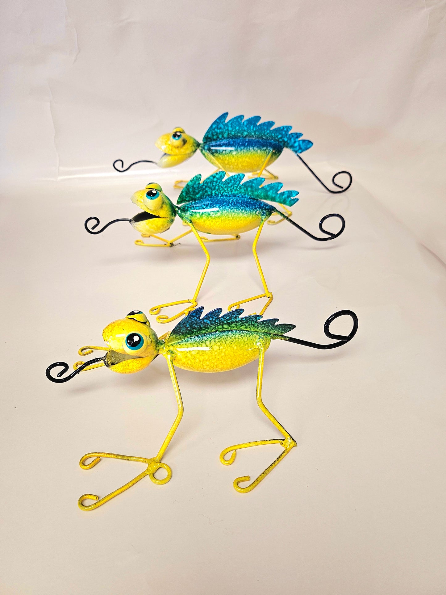 Handcrafted metal chameleons