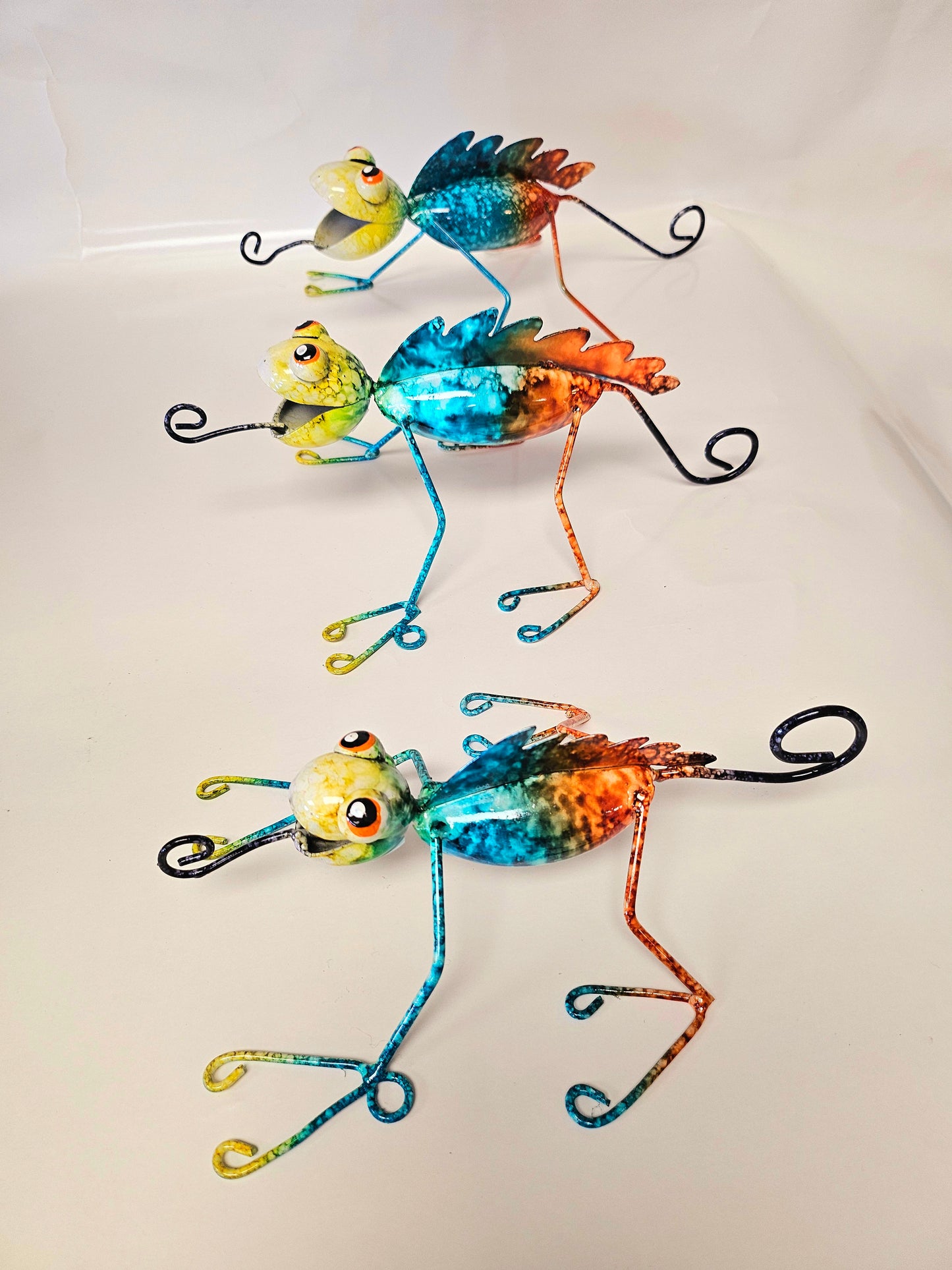 Handcrafted metal chameleons