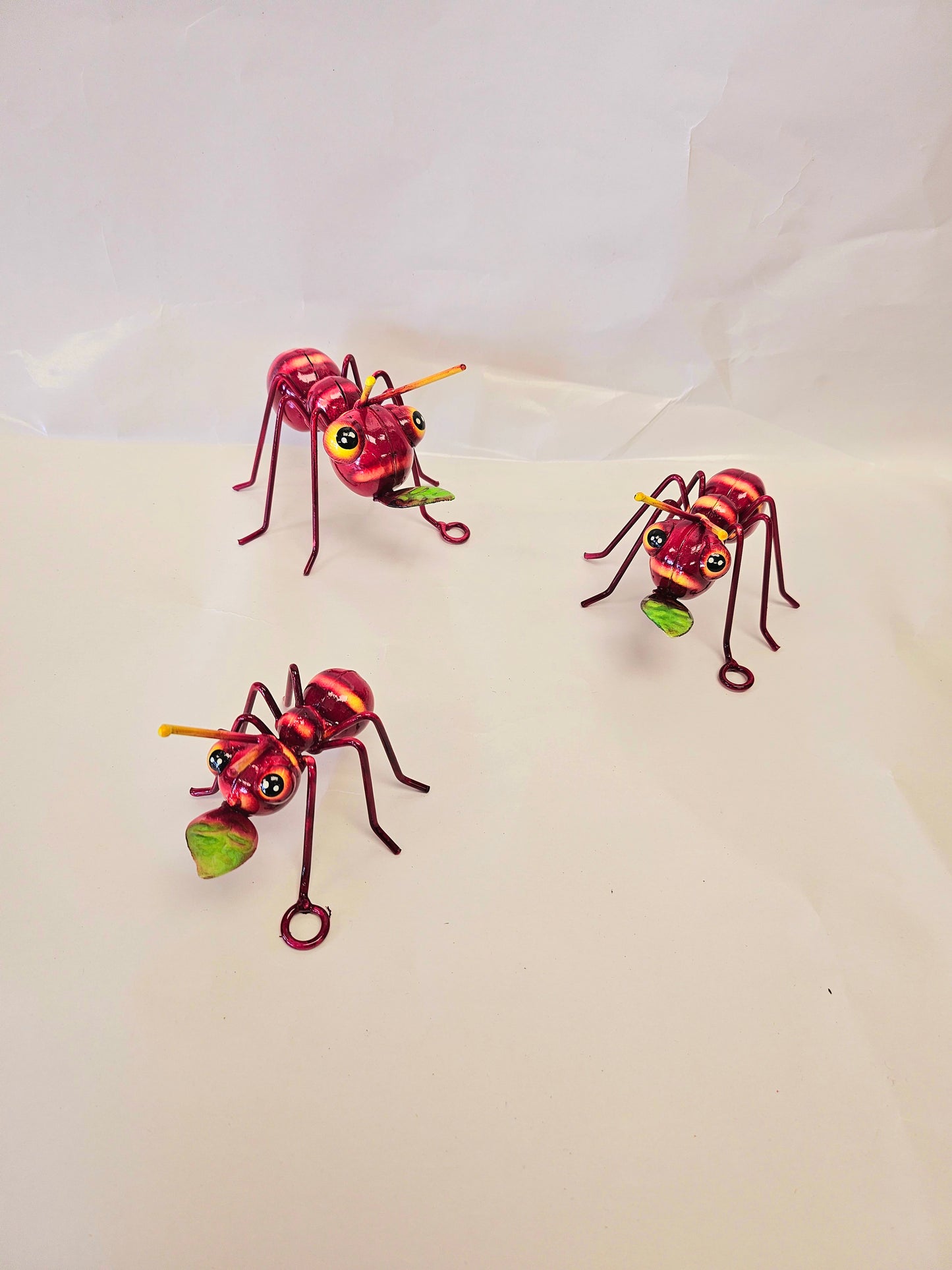 Cute tiny set of 3 metal ants. Handcrafted