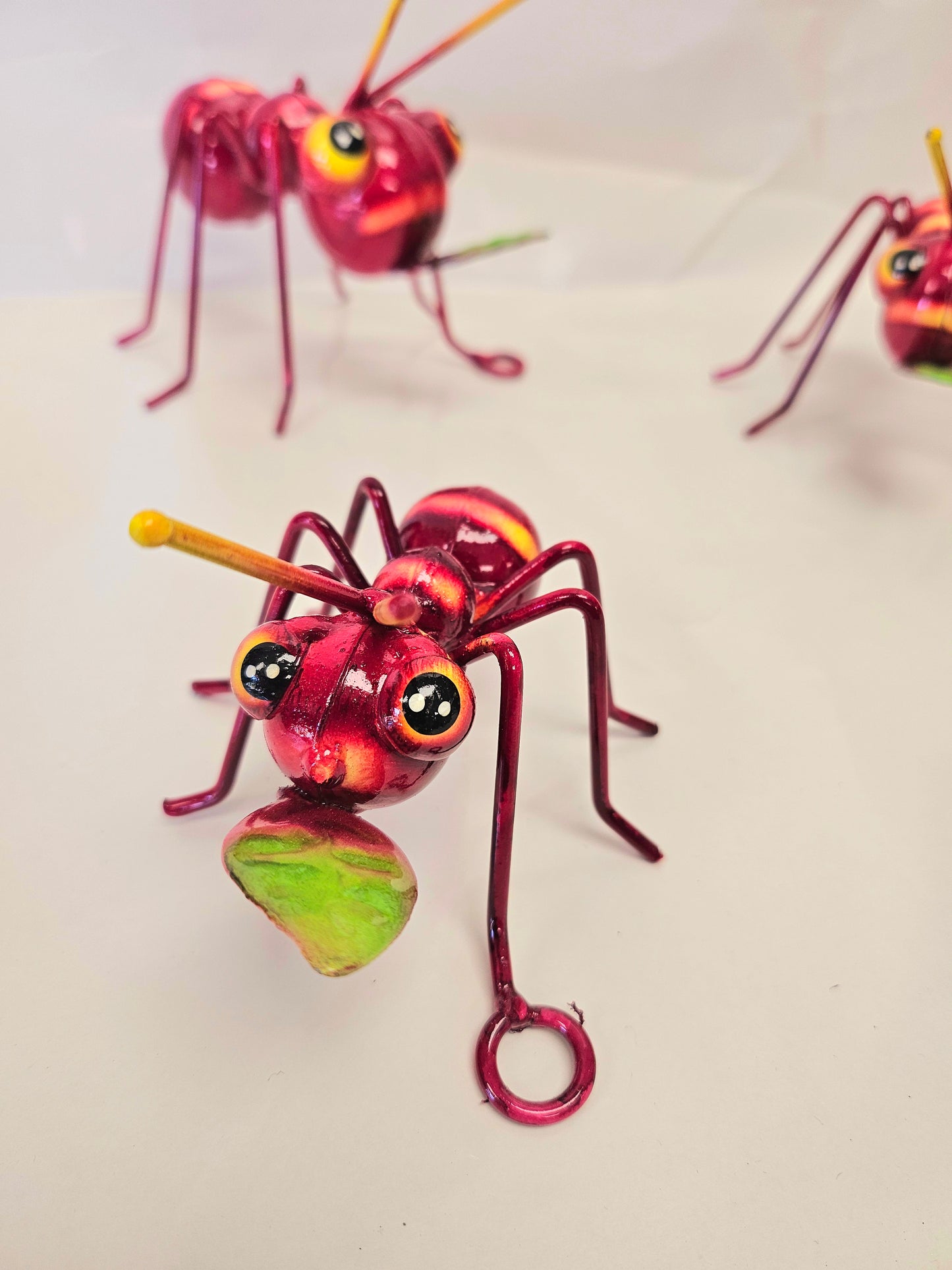 Cute tiny set of 3 metal ants. Handcrafted