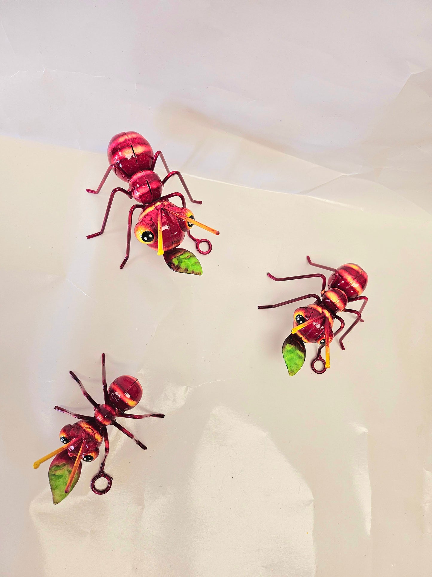 Cute tiny set of 3 metal ants. Handcrafted