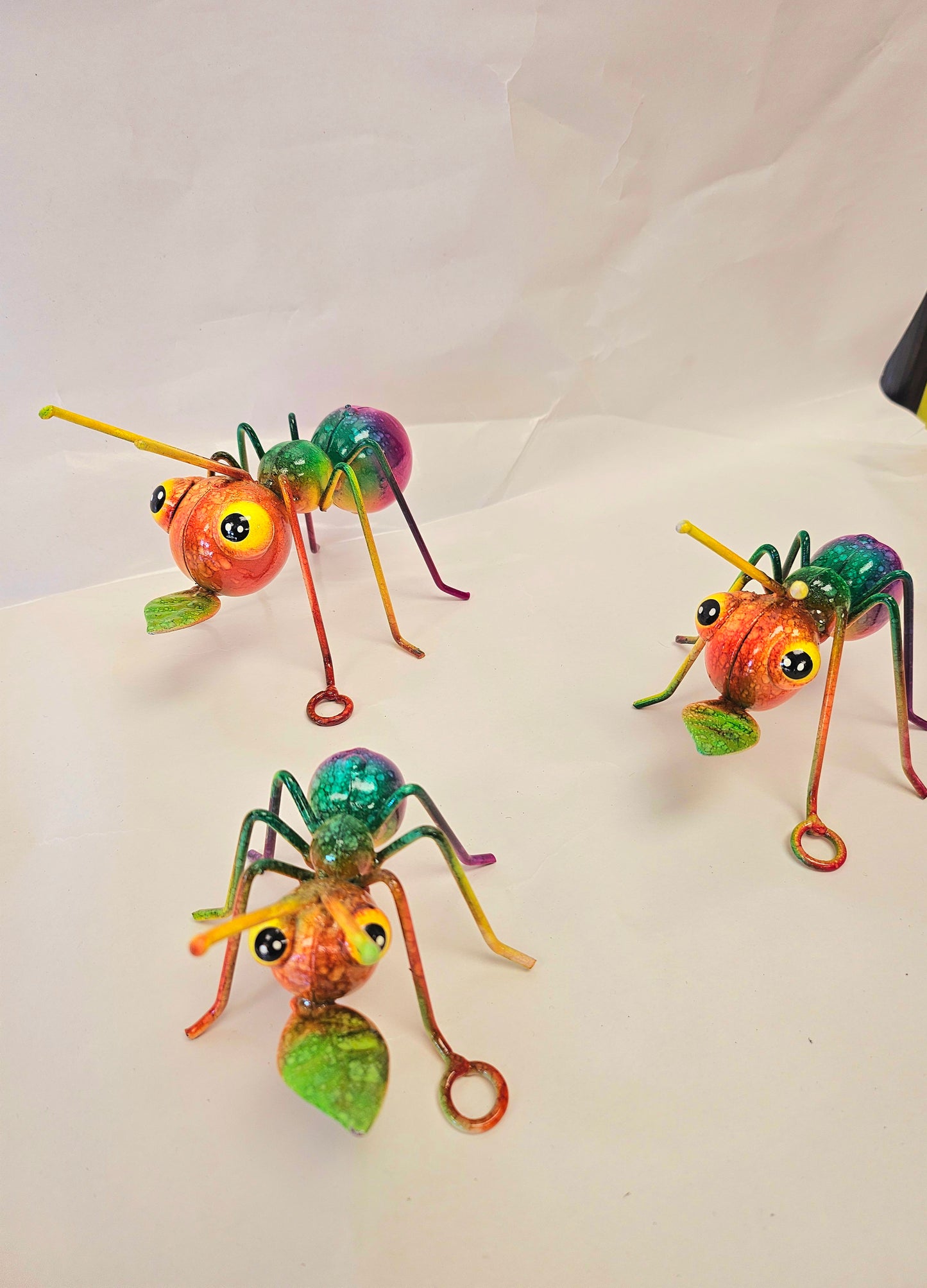 Cute tiny set of 3 metal ants. Handcrafted