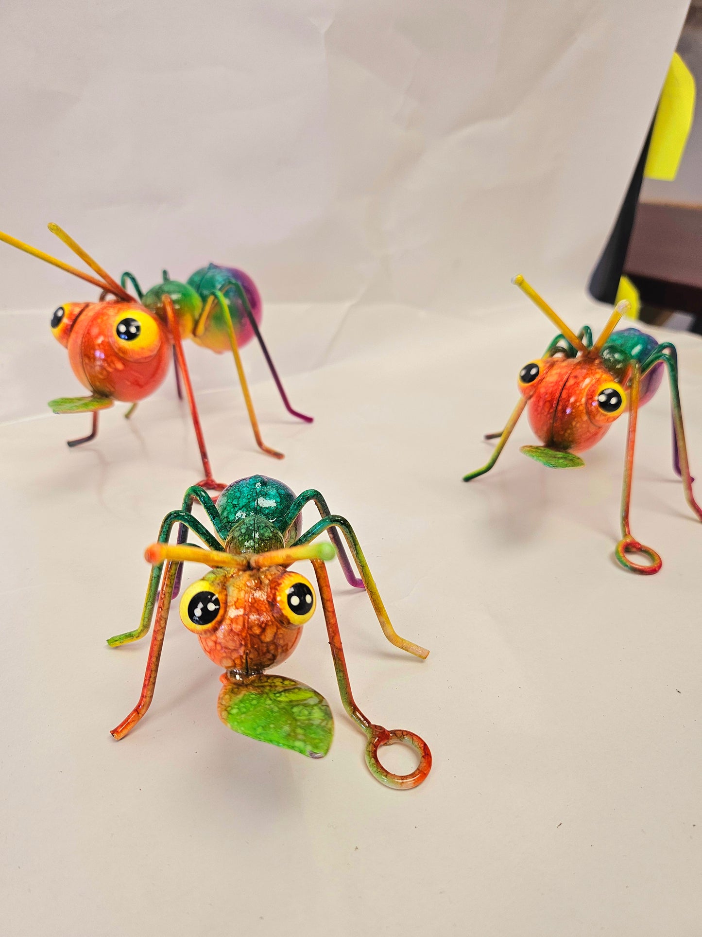 Cute tiny set of 3 metal ants. Handcrafted