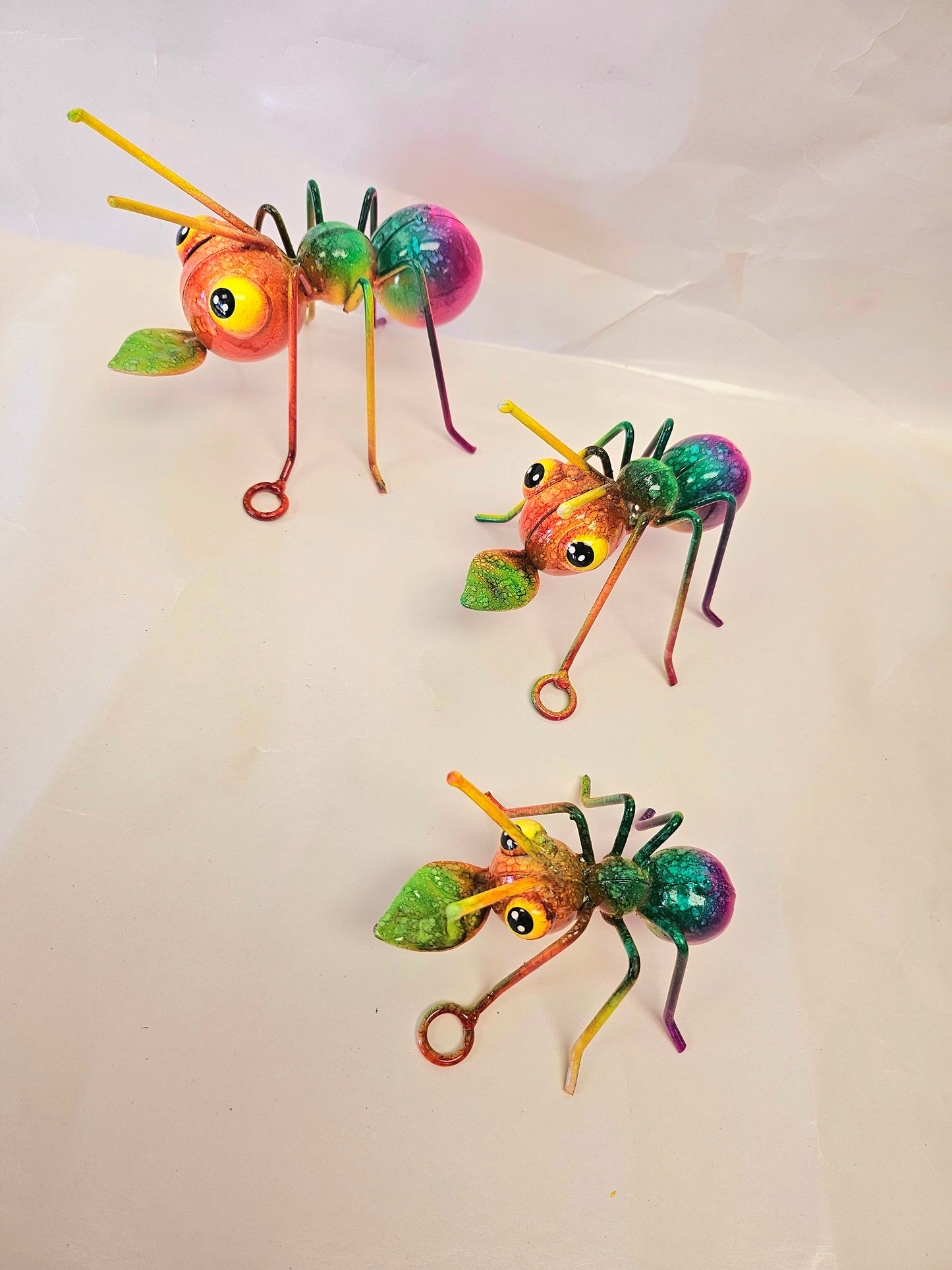 Cute tiny set of 3 metal ants. Handcrafted