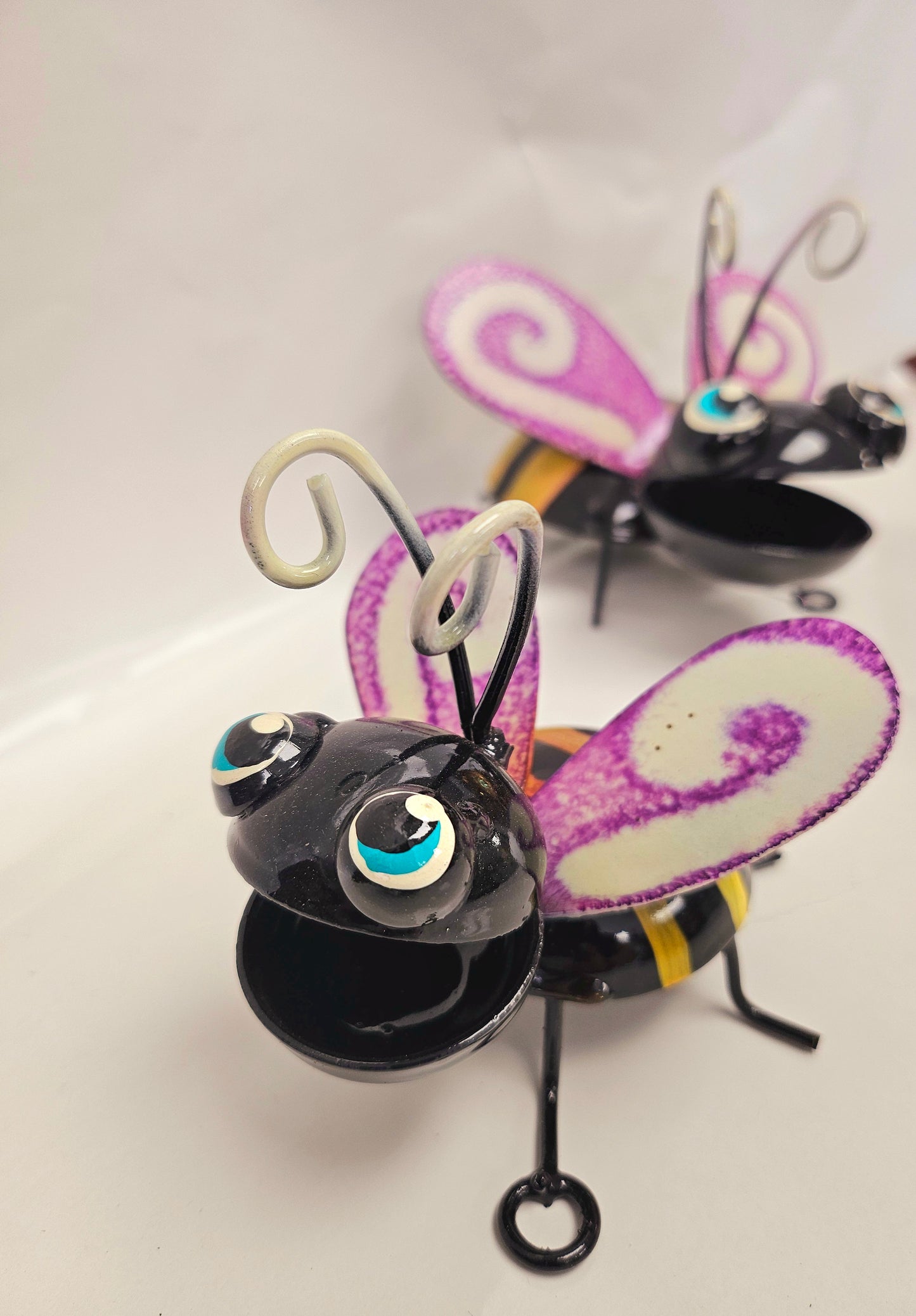 Handcrafted metal bumblebees ser of 3