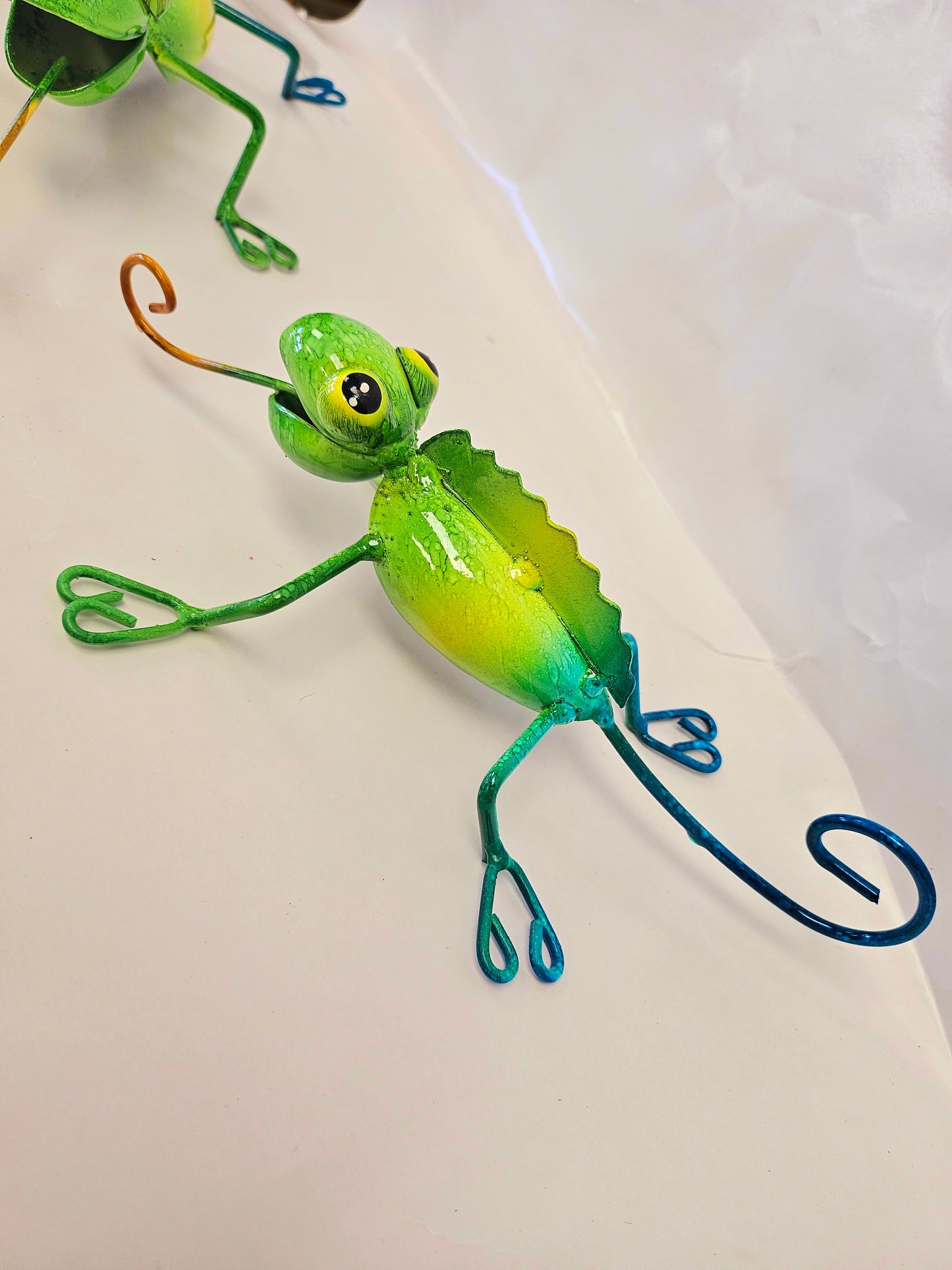 Cute handcrafted metal chameleons set of 3