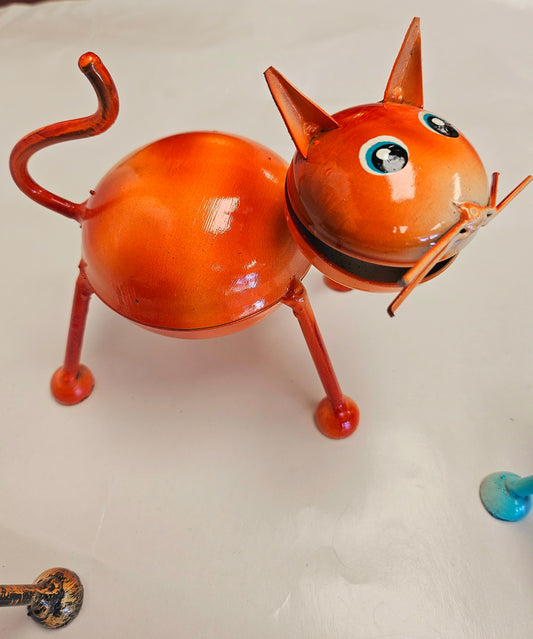 Handcrafted metal little cat