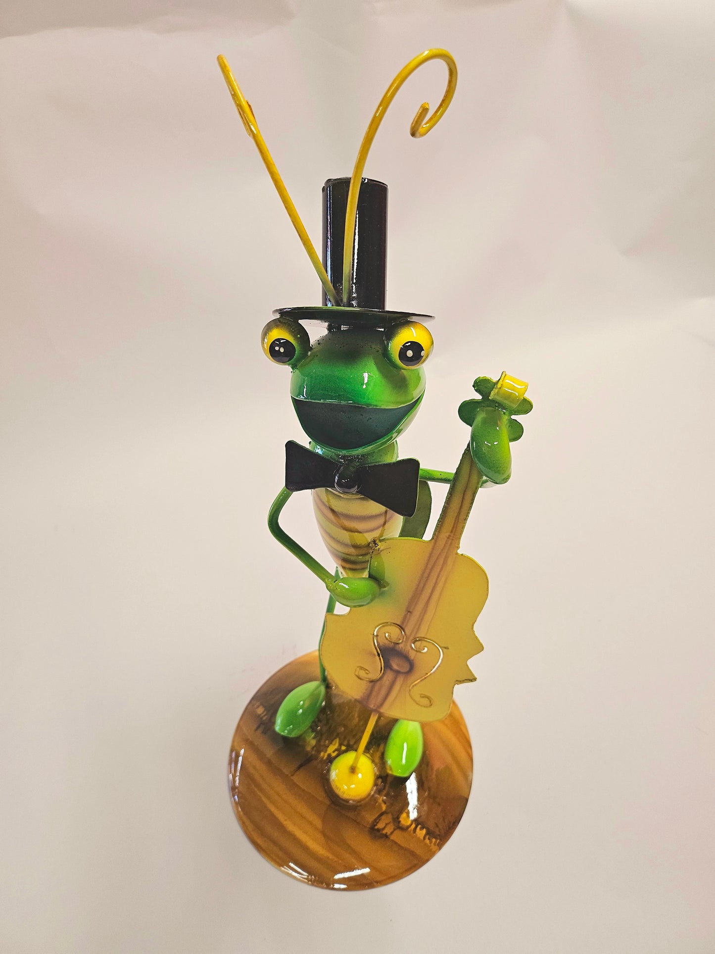 Handcrafted metal musical grasshopper