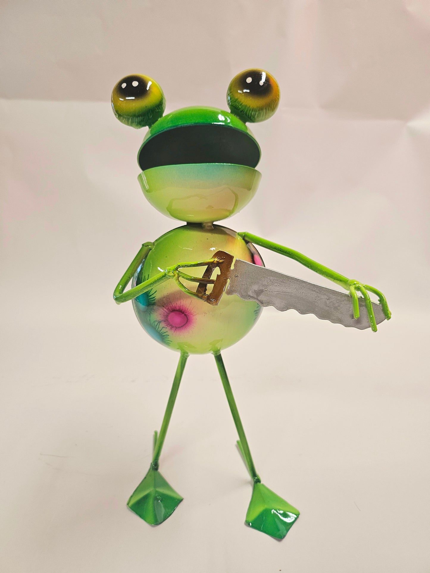 Handcrafted working metal frogs. (Bigger version)